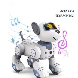 Cadeau de tudd robot pour chiot yeux toys interactifs LED mignonnes musicales programmables pour animaux de compagnie animaux de compagnie chien sons électroniques electricrc play stmq