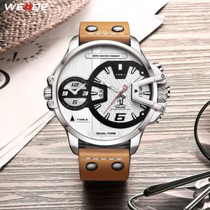 Gift Weide Man Luxe Sport Military PU lederen band band quartz beweging analoge klokuren polshorloges relogio masculino y19052103