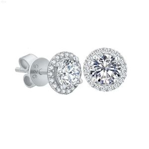 Geschenk vrouw hoge kwaliteit concurrerende prijs accessoires ronde Moissanite Stud Diamond S925 zilver