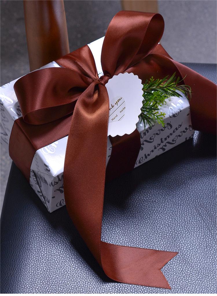 Gift Wrap 1-1/2" Luxury Dark Chocolate Solid Double Faced Satin Ribbon Roll - 100 Yards for Gift Package, DIY Craft Hair Bow Handmade Sewing Wedding Decor Festive Supplies