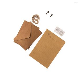 Emballage cadeau 1/2/3/5 Kraft Enveloppe Accessoire Scolaire No Burrs Lettre Papier Enveloppes À La Main Sceau Autocollant Papeterie Fourniture Type 8