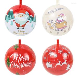 Geschenkwikkeling 1/2 stks Metal Christmas Ball Santa Claus Diy Packing Box Xmas Tree Hangende hanger Merry Decoration for Home 2024