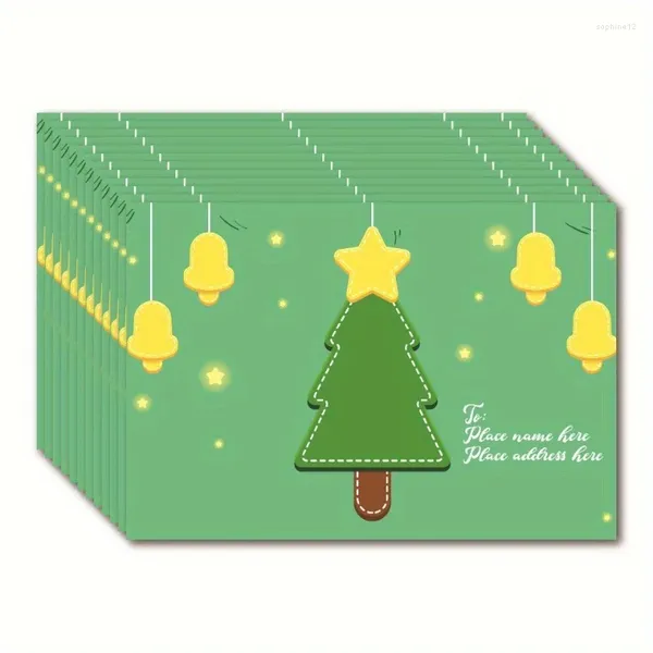 Emballage cadeau 1/3/5 feuilles enveloppe de Noël Carte d'invitation de fête Kraft