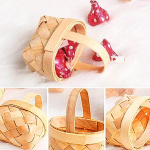 Envoltura de regalo 1 caja de dulces creative bamboo cesta de bodas paquete de chocolate suministros de fiesta de baby shower