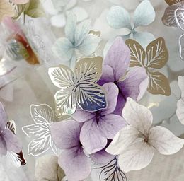 Cadeauverpakking 1 lus-90cm Loidesign Hortensia bloemblaadjes witte roos Washi PET tape planner DIY kaart maken scrapbooking plan decoratieve sticker