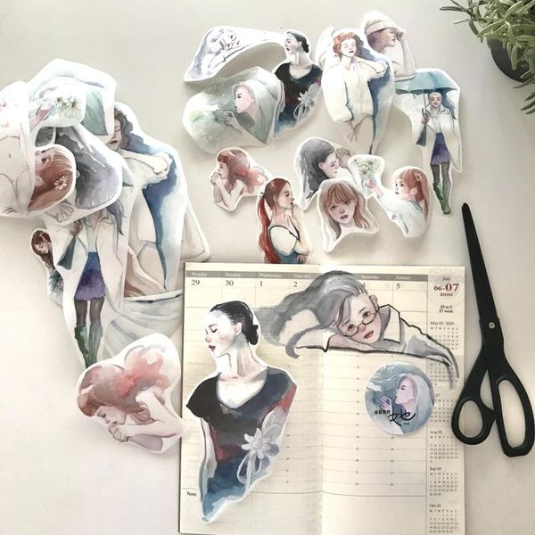 Papel de regalo 1 Loop She Girl Washi PET Tape Planner DIY Scrapbooking Decorativo Plan Sticker