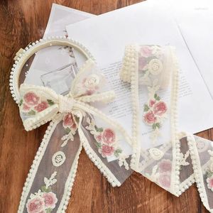 Enveloppe-cadeau 1 mètre Vintage brodé Rose Flower Bud Ribbons Home Textile Vêtements décora Accessoires Packaging Decorative