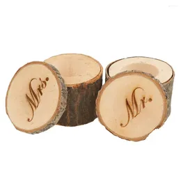 Enveloppe-cadeau 1 paire "Mr Mme Wooden Ring Box pour les fournitures de mariage proposer les cadeaux de la Saint-Valentin Amour de mariage