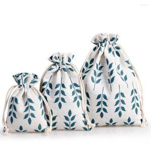 Papel de regalo 1 pieza 3 tamaños bolsa con cordón saco pequeño arpillera yute Hessian boda Favor bolsa embalaje fiesta suministros