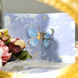 Geschenkwikkeling 1 Set Butterfly Paper wenskaart en envelope diy kaarten voor kinderen kerstjaar verjaardagsambachten