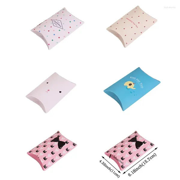 Envoltura de regalo 10/15PCS Almohada Kraft Joyería Caja de dulces Papel Bolsas de embalaje de Navidad Favores de boda Decoración de fiesta de cumpleaños