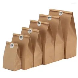 Emballage cadeau 10/20/50pcs Sac en papier kraft Pain Hamburg Cookies Sacs d'emballage alimentaire Film résistant à l'huile Film jetable Cuisson à emporter