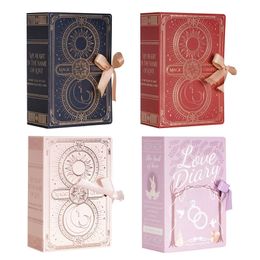 Emballage cadeau 10/20/50pcs livre magique boîte-cadeau bronzant mariage bonbons gâteau biscuits emballage boîte noël fête d'anniversaire faveurs décoration 230306