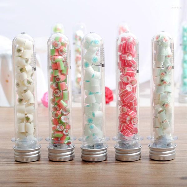 Emballage cadeau 10/20 / 50pcs Tubes à essai en plastique Conteneurs de stockage de bonbons clairs et transparents avec bouchons à vis 40 ml