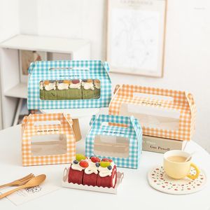 Enveloppe cadeau 10 / 20pcs Boîte à gâteau à cuisson et emballage avec fenêtre Boîtes en papier de mousse en rouleau suisse Portable Emballage