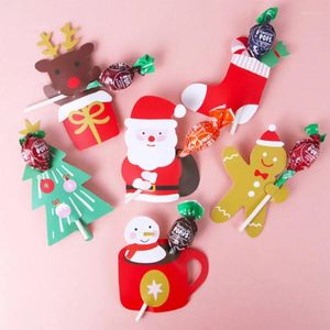 Enveloppe cadeau 10 / 20pcs Créative Christmas Lollipop Candy Packaging Card Santa Claus de Noël Decoration d'arbre