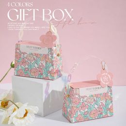 Emballage cadeau 10/25 Buah Portabel Kertas Kraft Kotak Kemasan Natal Tas Permen Hadiah Pernikahan Dekorasi Pesta Ulang Tahun 0207