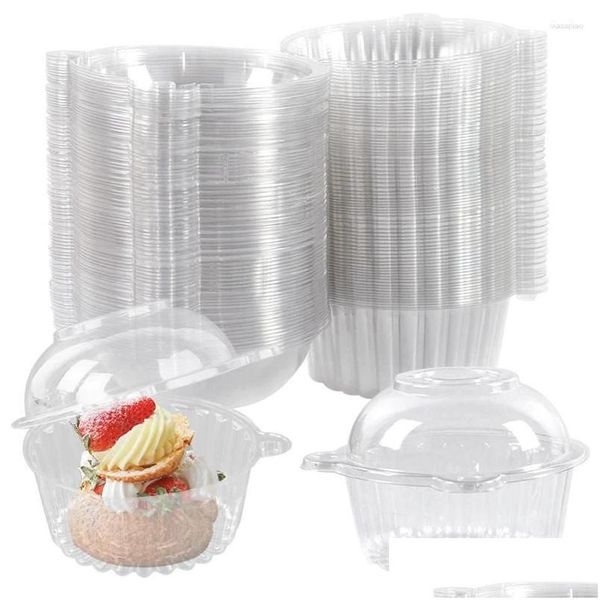 Enveloppe cadeau 10 / 50pcs Cupcake Emballage Boîte de désert de Donut Muffin Gâteau Muffin Conteneur de mariage