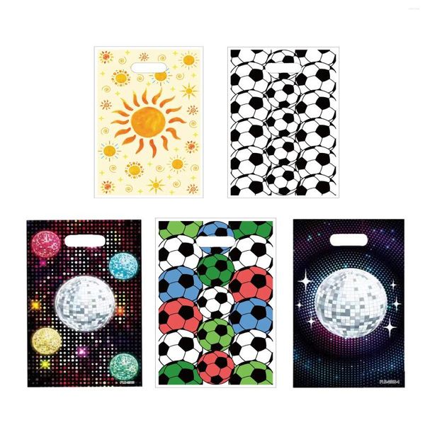 Cadeau cadeau 10 / 50pcs Disco Party Treat Sacs Ball Modèle Sun Soccer Candy Emballage pour les décors d'anniversaire des années 90 Boules fantaisie