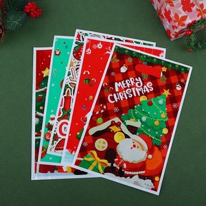 Geschenkwikkeling 10 PCS Kerst Candy Cookie Bag Cute Xmas Santa Claus Elk Decoratie voor plastic jaarverpakking thuis