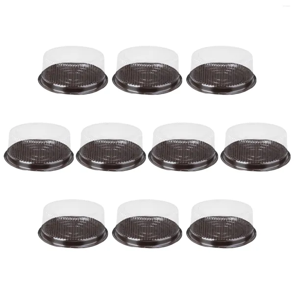 Emballage Cadeau 10 Pcs Cupcake Conteneur 8 Pouces Boîte Dessert Emballage Mini Boîtes Conteneurs À Emporter Jetable Transporteur Titulaire Transparent