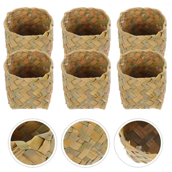 Emballage cadeau 10 pièces vase sec porte-bonbons étui portable panier enfants pot de fleurs paille mariée Pots