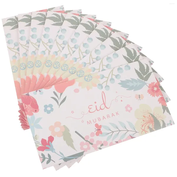 Cadeau cadeau 10 pcs enveloppe enveloppes rouges pour le paquet de papier de carte de bénédiction de l'année du festival de l'Aïd