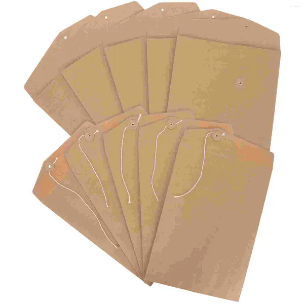 Papel de regalo 10 piezas Carpeta de archivo de cartera de papel Kraft Sobres de cadena de sobres A4 Bolsa de documentos de corbata Bolsa de embalaje