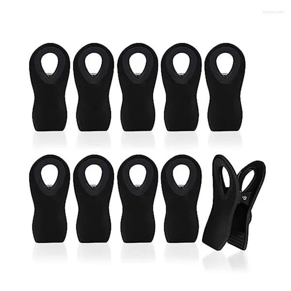 Envoltura de regalo 10 pcs clips de chips magnéticos bolsas de sellado de plástico negro para paquetes de alimentos clip y almacenamiento de cocina