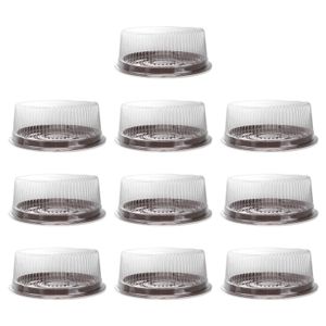 Emballage cadeau 10 PCS Muffin Boîte d'emballage cadeau Mini Cupcake Conteneur Boîtes cadeaux carrées Support à gâteau Boîtes à gâteau 10 pouces Boîtes à cupcake en plastique 230714