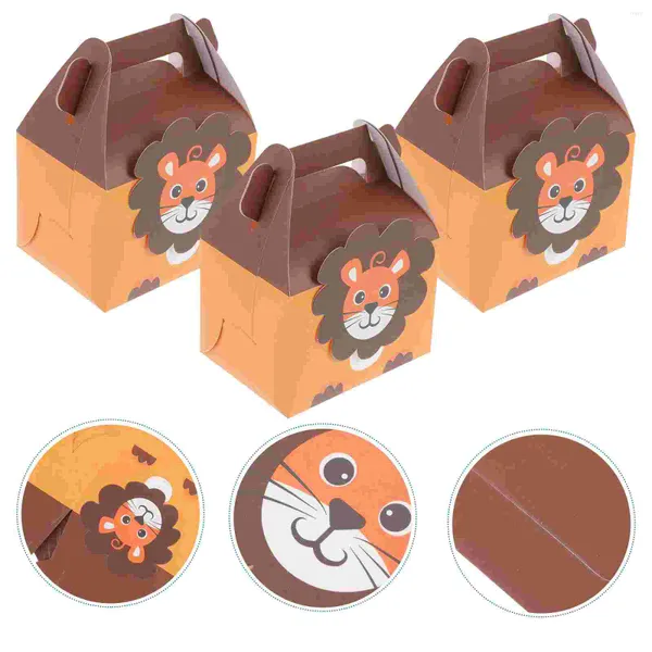 Envoltura de regalo 10 PCS Cajas de papel para dulces Cajas Envoltura de panadería Baño Animales Embalaje Jungla Cartón Regalos