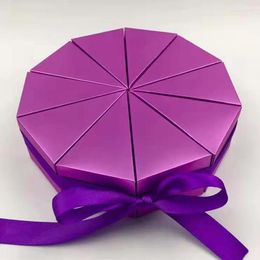 Gift Wrap 10 pc's/bord bruiloft Sugar Case Creatieve romantische Koreaanse stijl Candy Box Triangle Cake Chocolate Packag Carton