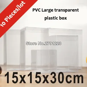 Geschenkwikkeling 10 stuks/lot 15 30 cm PVC Grote transparante plastic doosverpakkingsdozen voor cadeau/snoep/cosmetisch/lang trouwfeestje