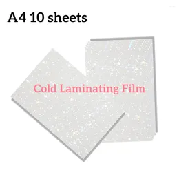 Cadeau cadeau 10 feuilles de verre cassé hologramme film de stratification à froid autocollant A4 Love Star Snow imperméable DIY paquet carte Po