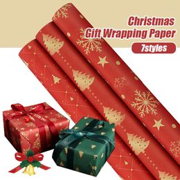 Geschenkomschakeling 10 vellen van dikke dubbelzijdige kleurafdruk Kraft Paper Christmas Wikkel Holiday Decor 50 70cm