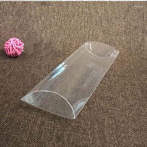 Emballage cadeau 10 tailles 50pcs 2.8x7x19.5cm clair PVC oreiller forme boîte à bonbons plastique Transparent pour paquet de faveur de fête