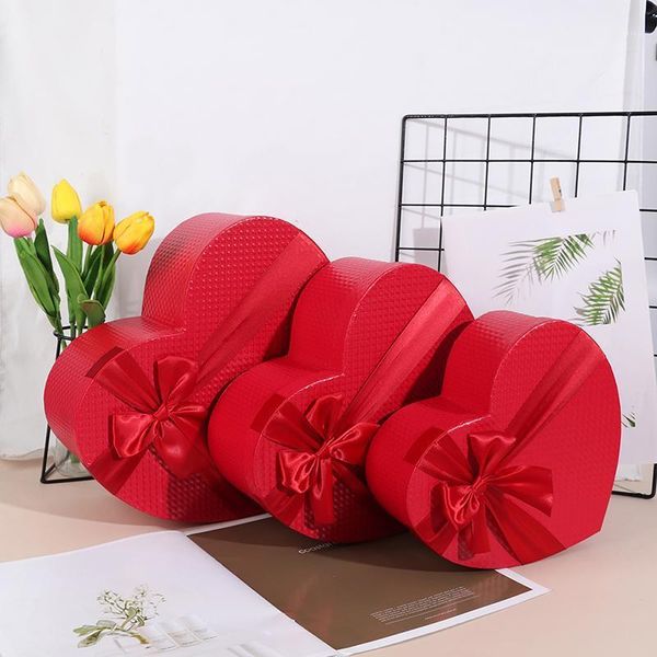 Envoltura de regalo 10 estilos Cajas de sombrero rojo Embalaje de flores Bolsa de papel Caja de almacenamiento Floristería Ramo