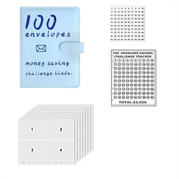 Gift Wrap 100 Enveloppes Money Épargne Défis du livre Budget Budget Budget Budget Cash Saving Challenge (bleu)