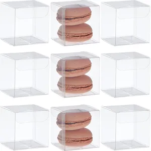 Enveloppe-cadeau 100 Pack 2x2x2 Clear Plastic Favor Boîtes en vrac pour les anniversaires Mariages de Pâques Cadeaux de la fête des mères petites friandises et pâtisseries