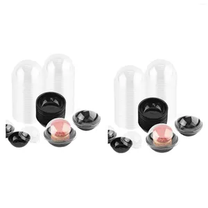 Geschenkwikkeling 100 Pack doorzichtige plastic mini cupcake container individuele verpakkingsbehandeling dozen met koepeldeksels voor muffin macaron