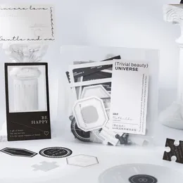 Cadeau cadeau 100 pcs / pack bloc-notes noir et blanc artistique minimaliste évider créativité matériel papier