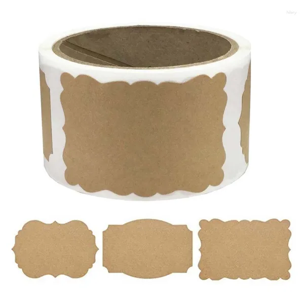 Enveloppe-cadeau 100 PCS / SET Kraft Paper Autocollants vierges pour l'artisanat Counchures Cadeaux Pain Emballage