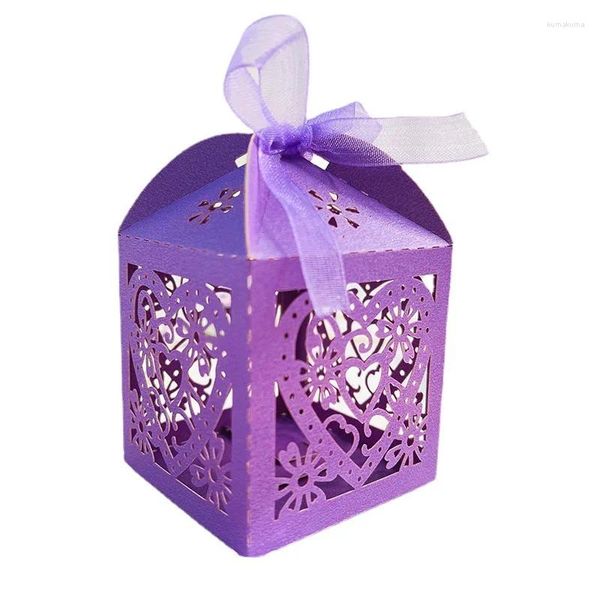 Cadeau cadeau 100 pcs boîte creuse de mariage boîte de bonbons de style de luxe transfrontalier amour et joyeux cookie oiseaux perle