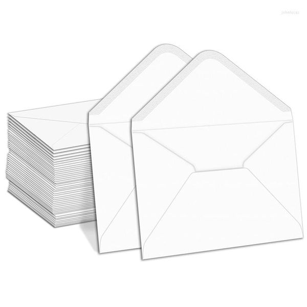 Emballage cadeau 100 pièces enveloppes blanches enveloppe de stockage de cartes pour faire-part de mariage invitation bébé douche blanc