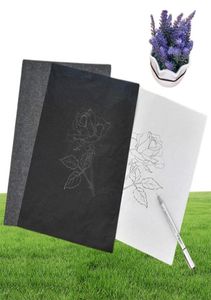 Cadeau cadeau 100 pcsset A4 taille copie graphite papier carbone peinture traçage pour vêtements en bois toile accessoires réutilisables XJ783432136