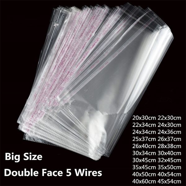 Emballage cadeau 100 pièces sacs de vêtements transparents sacs en plastique auto-scellants sac cadeau Opp de fête de mariage sacs adhésifs pour T-Shirt et vêtements 220913