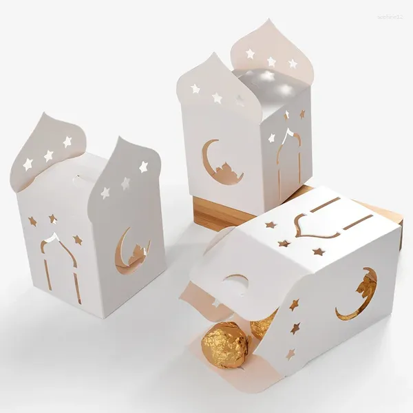 Emballage cadeau 100 pièces White Castle Hollow Star Biscuit Boîtes Emballages