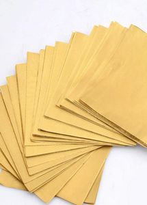 Emballage cadeau 100 feuilles 2020cm papier d'emballage en aluminium doré papier d'emballage de bonbons au chocolat de mariage 7758669