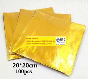Emballage cadeau 100 feuilles de papier d'aluminium doré Emballage de bonbons au chocolat de mariage