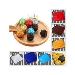 Emballage cadeau 1000 pièces 9 couleurs emballages de bonbons au chocolat papier d'aluminium papier papiers carrés bonbons Lolly Tin Wrapper1 Drop Delivery Home Dharu